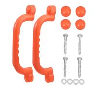 FRCOLOR 2pcs Non-Slip Safety Handles for Playground and Swing Plastic Climbing Grips for Boys and Outdoor Play Equipment Easy to Install and Break-Resistant Orange