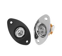 FRCOLOR 2pcs Oval Electric Guitar Input Output Jack Socket Plates for Bass and Guitar Stable Signal Transmission Audio Connection Easy Plug and Play Installation