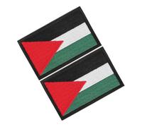 FRCOLOR 2pcs Palestine Flag Patch Embroidered National Flag Badge for Clothes Backpacks Jackets Travel Daily Use Easy to Attach and Remove