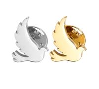 FRCOLOR 2pcs Peace Dove Brooch Alloy Pins for Women Elegant Bird Lapel Badge with Gold Silver Finish Symbolic Jewelry for Charity Events Weddings and Daily Wear Peace and Compassion