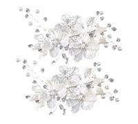 FRCOLOR 2pcs Pearl Flower Hair Comb Wedding Accessories for Bride Sparkling Crystal Hair Clips for Women for Wedding Special Occasions