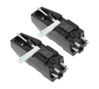 FRCOLOR 2pcs Phono Cartridge Stylus Replacement Turntable Cartridge Replacement with Extended Durability and Sound Reproduction, Black Plastic and Metal Material, for Home and Coffee Shops