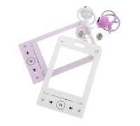 FRCOLOR 2pcs Photo Card Holder Keychain Transparent Plastic Badge Sleeve with Keyring Durable Card Protector for Employee Id Bus Pass Compact Travel Friendly Design
