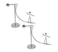 FRCOLOR 2Pcs Physics Balancing Men Statue with Stable Base Creative Surfing Design Office Ornament for Desk Decoration and Fine Workmanship Desktop Balance