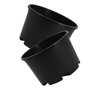 FRCOLOR 2pcs Plastic Planting Pots with Drainage Holes Simple Design Black Large Size Easy for Cleaning Modern Visual Representation for Home Gardening