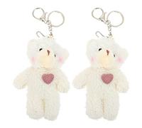 FRCOLOR 2Pcs Plush Bear Keychain Bag Hanging Ornament Cute Stuffed Animal Pendant for Backpack Decor and Soft Key Ring for Friends and Couples