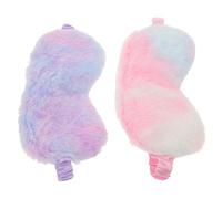 FRCOLOR 2pcs Plush Cat Eye Mask for Sleeping Soft Faux Silk Sleep Cover for Women and Adjustable Elastic Strap Comfortable Light Blocking Travel for Teens and