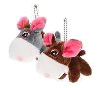 FRCOLOR 2pcs Plush Donkey Keychain Soft Fluffy Pendant Bag Charm Hanging Ornament Birthday Valentine's Christmas