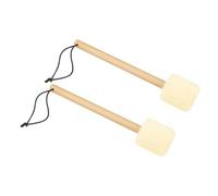 FRCOLOR 2pcs Plush Head Drum Mallets Wood Handle Drumsticks Bass Drum Sticks for Percussion Instrument Beginner Adult