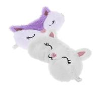 FRCOLOR 2pcs Plush Rabbit Bunny Eye Mask for Boys and Girls Teens Girls Women Men Sleeping Cover Cartoon Animal Design Comfortable Eye Masks for Sleep