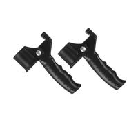 FRCOLOR 2pcs Portable Folding Cane Handle Grips Black for Elderly Disabled Stand Assist Support Grip Relieves Joint Pressure Compact Lightweight Walking Aid for Tube Canes