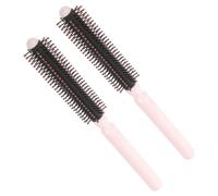 FRCOLOR 2pcs Portable Mini round Hair Dryer Brush for Effortless Hair Styling Small Plastic Blow out Brush for Travel and Curling