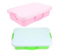 FRCOLOR 2pcs Portable Sensory Bin with Lid Compact Sandbox for Ergonomic Organizer for Home Outdoor Adventures and Playdates Promotes Social Interaction and Easy Cleanup