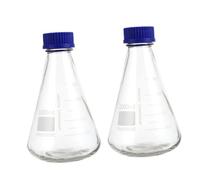 FRCOLOR 2Pcs Professional Laboratory Glass Conical Flasks with Scale Transparent Experiment Bottles for Chemistry Research Science Education