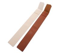 FRCOLOR 2pcs PU Leather Drumstick Holder Dustproof Compact Drumstick Bag for Drummers Portable Storage Sleeve in Brown and Beige Fits All and Percussion Mallets