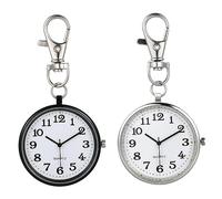 FRCOLOR 2pcs Quartz Pocket Watch Keychain for Nurses with Alloy Material, Large Dial Design, for Occasions and Students Taking Exams, Women Nurse Watch Hanging Pendant