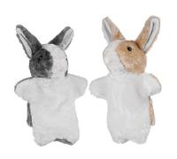 FRCOLOR 2pcs Rabbit Hand Puppet for Interactive Animal Hand Dolls for Imaginative Play Safe Plush Finger Puppets to Enhance Communication and Parent Bonding Random Color