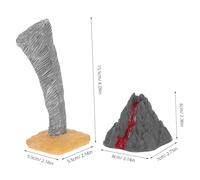 FRCOLOR 2pcs Realistic Plastic Volcano and Tornado Sand Table for Stem Education Portable Lightweight Micro-landscape Models for Classroom and Outdoor Science Learning Natural Disaster