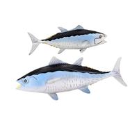 FRCOLOR 2pcs Realistic Tuna Fish Figurines Small Animal Models for Educational Play Desktop Fish Decor Safe Lightweight Ocean Animal to Enhance Creativity and Color Recognition