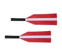 FRCOLOR 2pcs Red Kayak Towing Flag with Reflective Strip for Boat Canoe | Oxford Cloth Construction, Easy Installation, DIY Use, Attention Grabbing Safety Marker for Travel