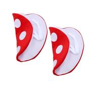 FRCOLOR 2pcs Red Mushroom Beret Hats Soft Lightweight Unisex Headwear for Costume Parties Renaissance Cosplay Halloween Fairy Tale Accessory for Women Men