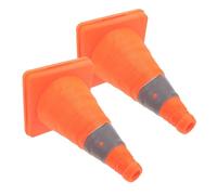 FRCOLOR 2Pcs Reflective Traffic Cones Emergency Safety Road Cones with Stable Base Splashproof Plastic for Outdoor Warning and Road Safety