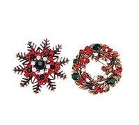 FRCOLOR 2Pcs Retro Christmas Snowflake Brooch Pins Durable Decoration for Holiday Parties Stylish Breastpin Accessories for Garments and Scarves Christmas present