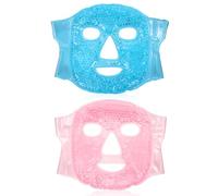 FRCOLOR 2pcs Reusable Cold Compress Eye Masks Cooling Ice Bead Therapy for Skin Care Soothing Puffiness Dark Circles Relief Lightweight Portable for Home Office Travel