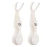 FRCOLOR 2pcs Reusable Flosser Handle Y Shaped Dental Floss Picks with ABC+Nylon Material Simple Operation and Portable Design for Office and Travel Oral Care