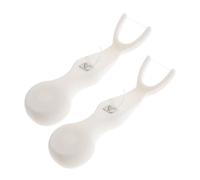 FRCOLOR 2pcs Reusable Flosser Tool with Y Shaped ABC+Nylon Material, Comprehensive Oral Care Floss Picks for Adults, for Home Oral Care and Office Use
