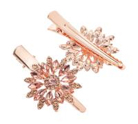FRCOLOR 2Pcs Rhinestone Hair Clips Elegant Crystal Flower Barrettes for Weddings Bridesmaids and Daily Use Sparkly Accessories for Women Versatile Hair Clips with Dazzling Shine