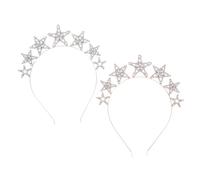 FRCOLOR 2pcs Rhinestone Headband for Women Girls Wedding Headband Crystal Sparkle for Birthday Party Bridal Hair Accessories