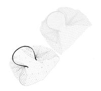 FRCOLOR 2pcs Rhinestone Mesh Veil Headband Elegant Bridal Wedding Accessories with Airy Design for Tea Parties Halloween Costumes Black White for Women