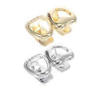 FRCOLOR 2pcs Rhinestone Tooth Cap Clip Grills Lightweight Comfortable Fit Bling Sparkly Hip Hop Jewelry for Men Women Halloween Party Cosplay Accessories