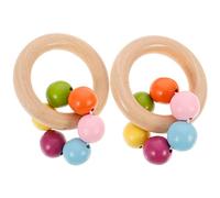 FRCOLOR 2Pcs Ring Rattle Soothing Hand Rattles for Early Education Grasp Shaker Develops Motor Skills Sensory Experience for Months