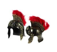 FRCOLOR 2pcs Roman Soldier Helmet with Lion Motif and Lightweight Medieval Knight Headgear for Historical Reenactments Cosplay Masquerades and Themed Festivals