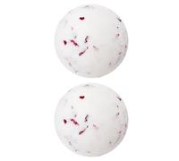 FRCOLOR 2pcs Rose Scented Bubble Bath Bombs with Milk Essential Oil Round Bath Bombs for Skin Care and Suitable for Spa