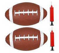 FRCOLOR 2Pcs Rugby Training Balls Portable Footballs with Hand Stitched Laces for Outdoor Practice Soft Surface for Boys and Team Sports