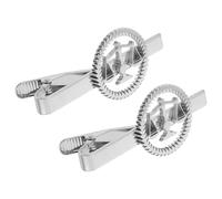 FRCOLOR 2pcs Scale of Justice Tie Clip Stainless Steel Classic Sophisticated Silver Business Versatile Accessory with Everlasting Shine for Formal Meetings