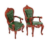 FRCOLOR 2pcs Scale Retro Furniture for Collectors and Dollhouse Decoration Authentic Mini Chairs with Elegant Design for Spatial Learning and Creative Play