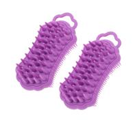 FRCOLOR 2pcs Silicone Scalp Scrubber for Men and Women Gentle Shower Massager for Scalp Exfoliation and Hair Care Soft Brush for Wet and Dry Hair Purple
