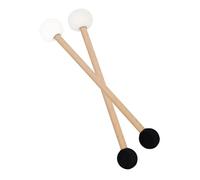 FRCOLOR 2pcs Singing Bowl Mallets Double-ended Rubber and Felt Heads with Beech Wooden Handles for Xylophone and Singing Bowl Producing Gentle Sound