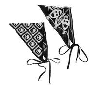 FRCOLOR 2pcs Skull Woven Headscarf Crochet Bandana Gothic Spider Halloween Costume Party Women Knitted Hair Scarf Triangle Bandana