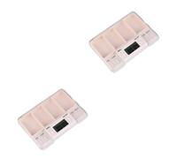 FRCOLOR 2pcs Smart Electronic Medicine Reminder Case Compartments for Capacity Storage Portable Alarm Clock for Daily Pill Box Use Travel Medication Organizer for Elderly