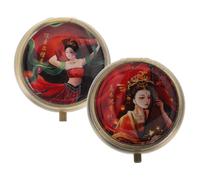 FRCOLOR 2pcs Solid Perfume Balm for Lady 12g Each, Portable Lasting Fragrance Balm in Elegant Ancient Style, Suitable for Social Occasions and Travel