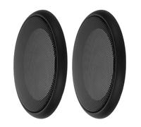 FRCOLOR 2pcs Speaker Grill Cover for Automotive Speakers and Car Audio, Black Plastic and Metal Mesh Protector with Easy Installation and Snug Fit, Sleek Modern Design for Effective