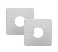 FRCOLOR 2pcs Square Self-Adhesive Pipe Cover Abs Silver Wall Hole Cover Plate for Pipe Bathroom and Public Spaces
