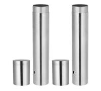 FRCOLOR 2pcs Stainless Steel Certificate Holder Tube for Birth, Marriage Diploma Documents, 2.8cm Diameter X 30cm Length, Sturdy Document Storage Tube for Award and Poster Protection