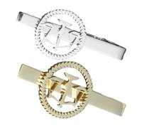 FRCOLOR 2pcs Stainless Steel Libra Scale Tie Clips Elegant Polished Finish Gold Silver Necktie Clips for Men Daily Business Formal Attire Prevents Flapping Resistance to Deformation