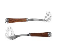 FRCOLOR 2pcs Stainless Steel Potato Manual Masher with Wood Handle Comfortable to Use Vegetable Masher Kitchen Tool for Mashed Potatoes Large Pressing Surface